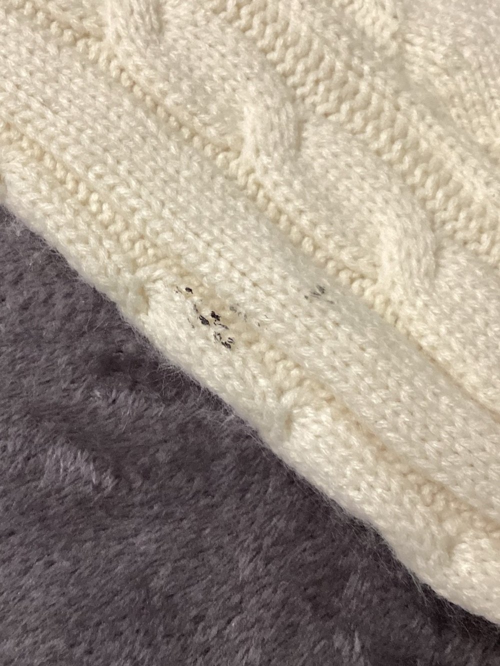 Cable Knit Cream Holiday Stocking - Picture 3 of 4